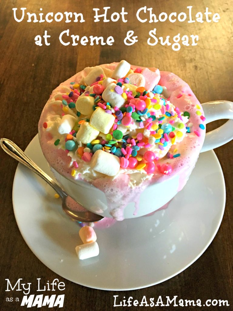 Unicorn Hot Chocolate at Creme & Sugar