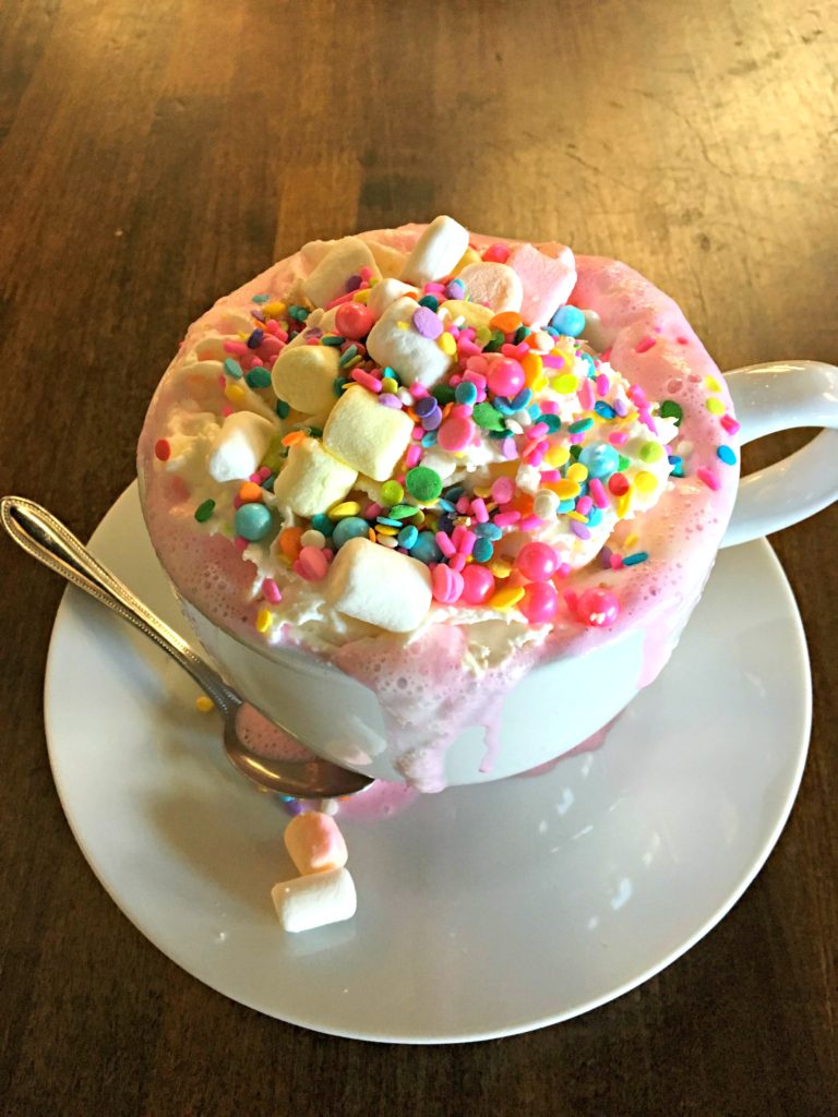 Unicorn Hot Chocolate at Creme & Sugar